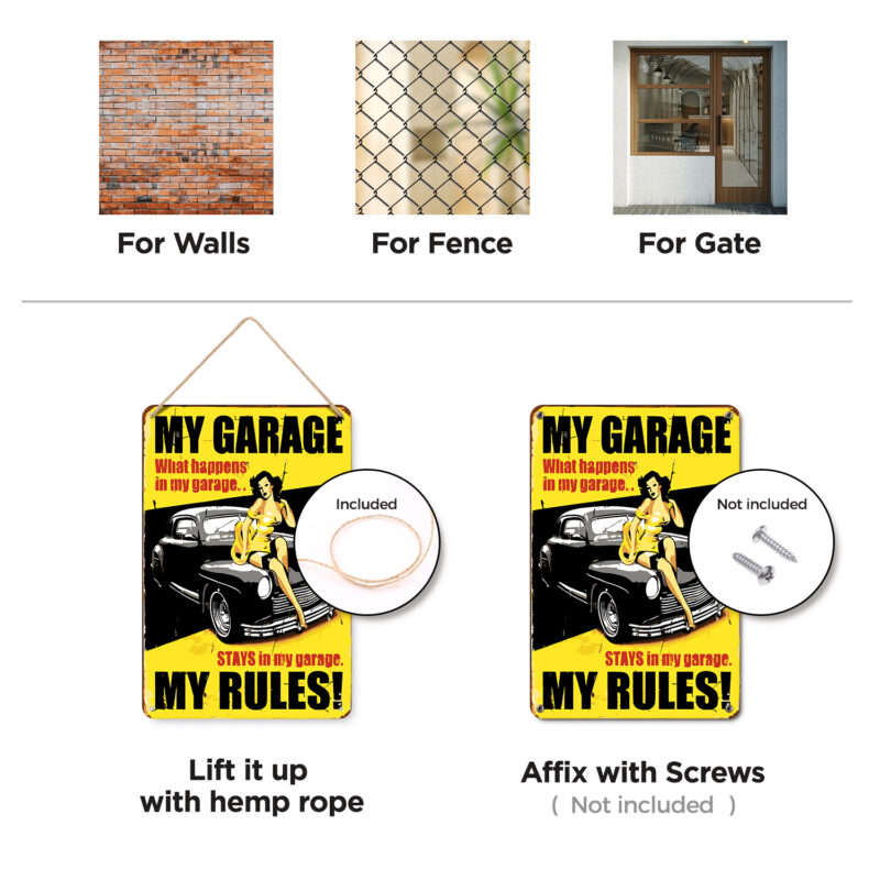 My Garage My Rules - DIY Metal Poster