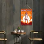Outer Space Rocket DIY Metal Poster