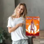 Outer Space Rocket DIY Metal Poster