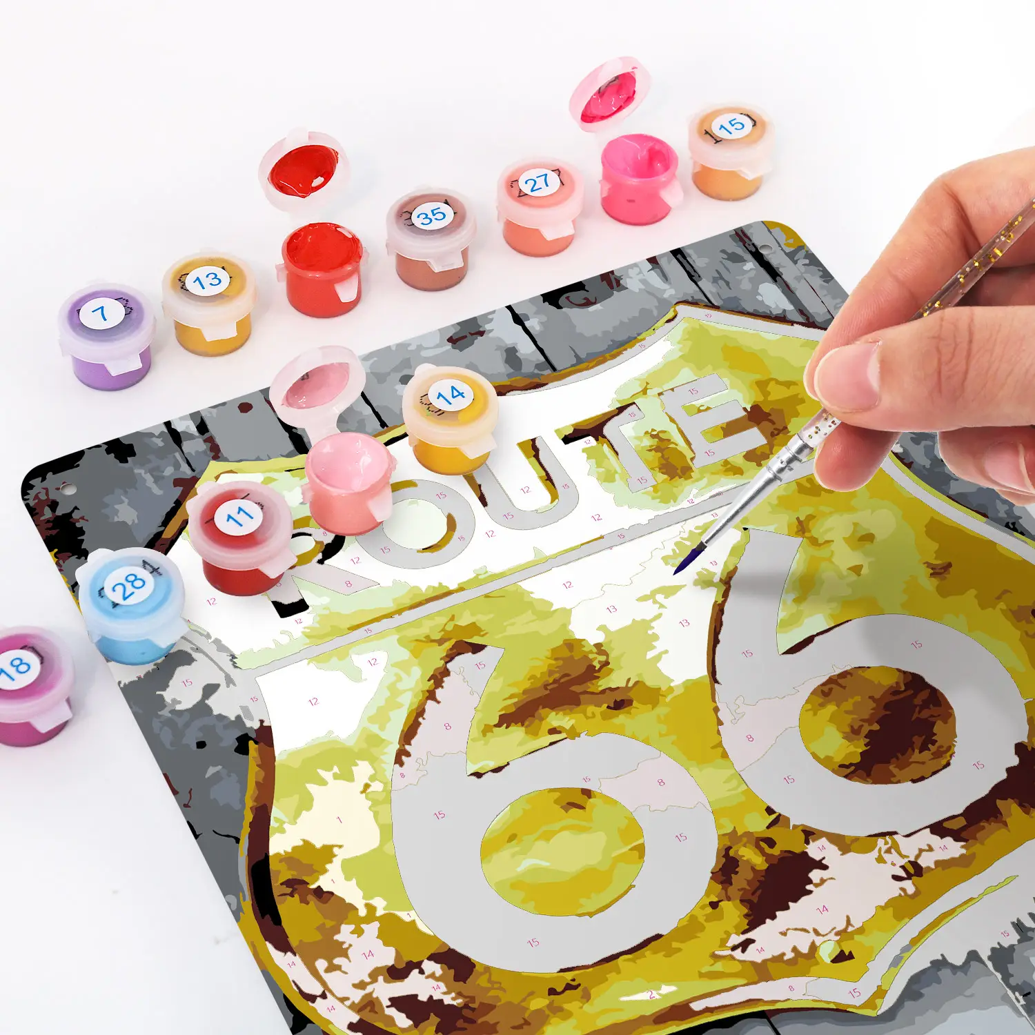 Route 66 DIY Metal Bar Poster 3 17 19 1 DIY paintings - Paint by numbers - Diamond Painting