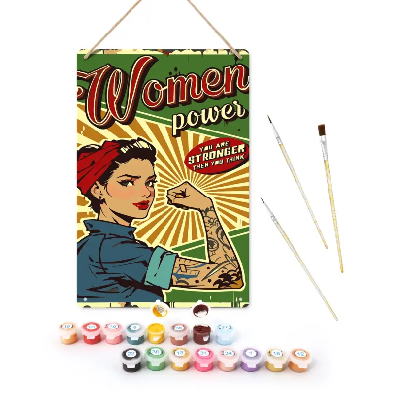 2-14 Woman Power DIY Metal Poster