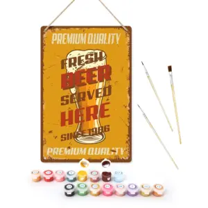 Fresh Beer Served Here - DIY Metal Poster