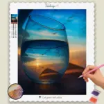 Sonnenuntergang durch ein Wasserglas