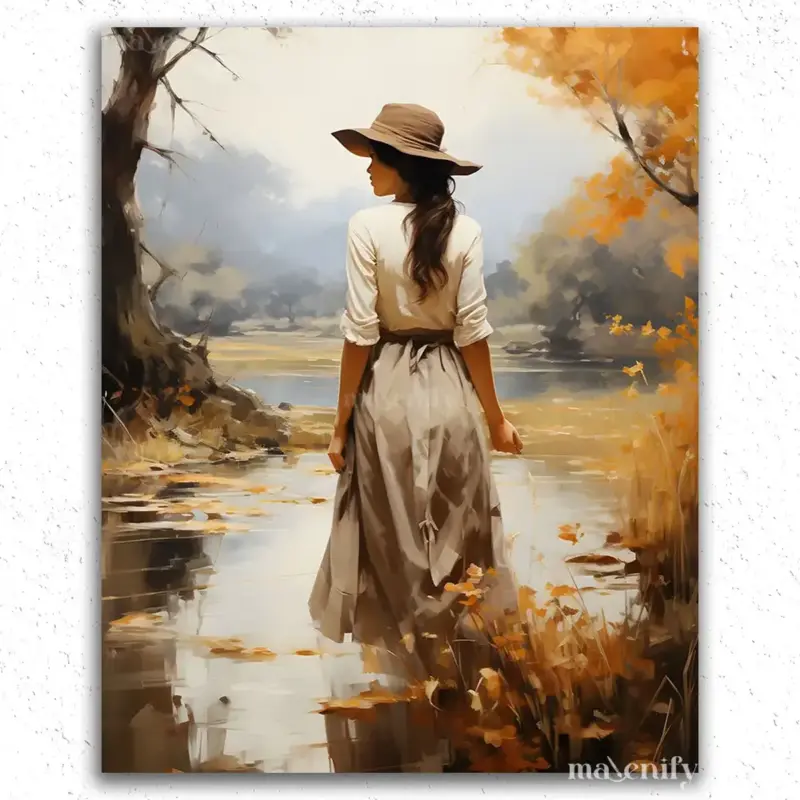 22 Girl and Autumn Leaves