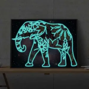 Spiritual Glowing Elephant - Diamond Painting
