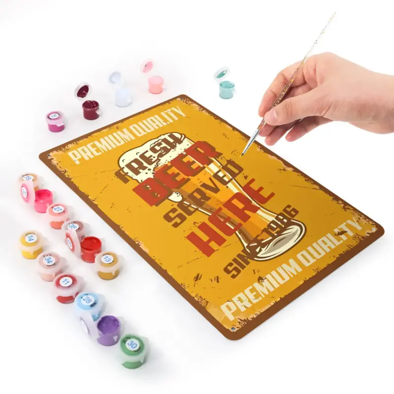 Fresh Beer Served Here - DIY Metal Poster