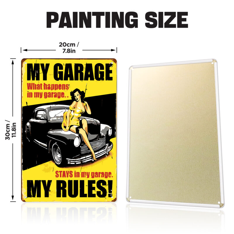 My Garage My Rules - DIY Metal Poster