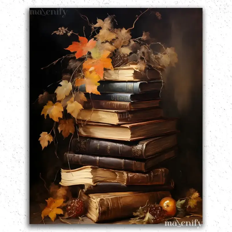 Books and Autumn Leaves