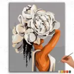 Beautiful Woman and Flower