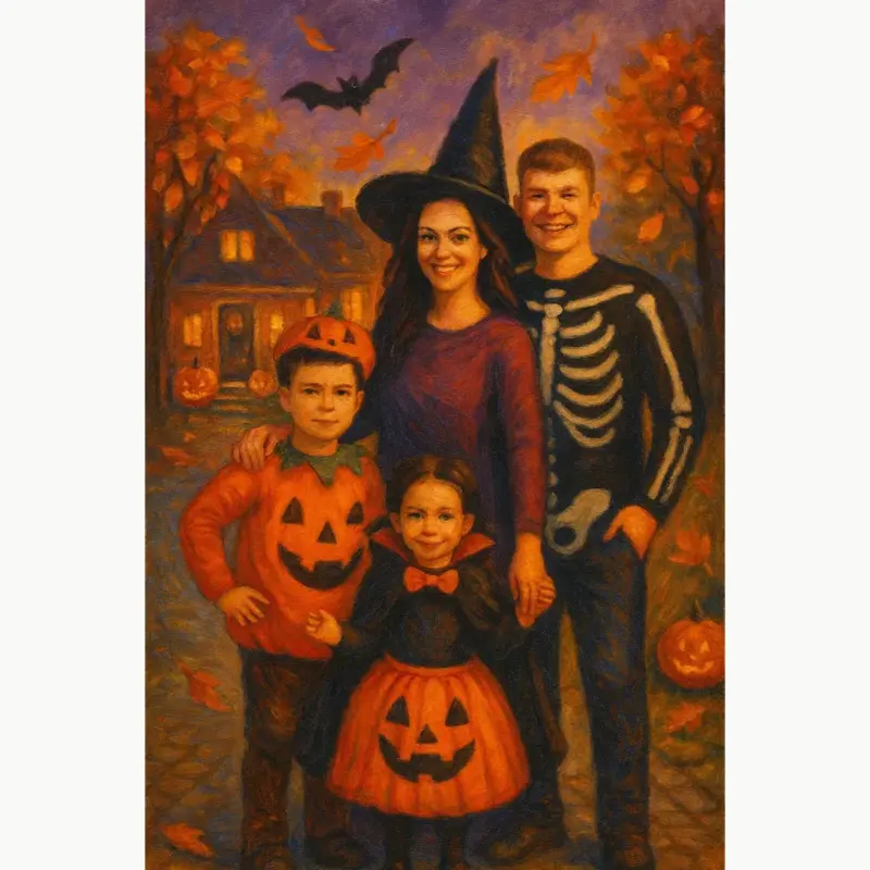 Custom Halloween Portrait Family Cusom