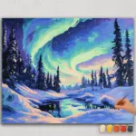 Beautiful Aurora and Trees