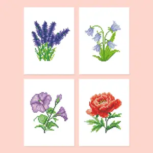 Colorful Flowers - 4pcs