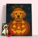92075-Paint-by-numbers-Diamond-Painting-webp Cute Dog in pumpkin - Custom halloween pet portrait