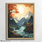 Alaska_1551_float-diamond-painting-paintingscart Mgical Mountains and river