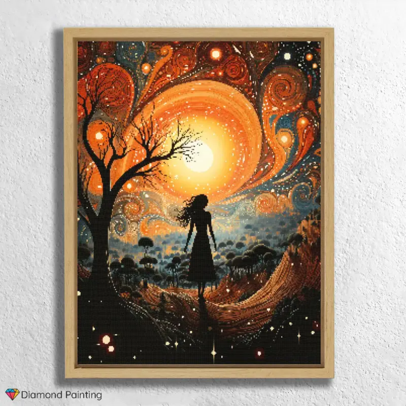 Abstract Woman on Mountains