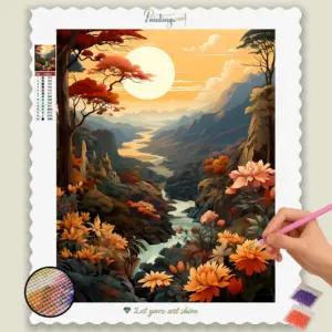 Sun, Flowers and River