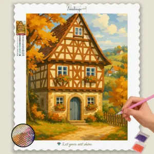 Autumn_Village_with_Half-Timbered_House