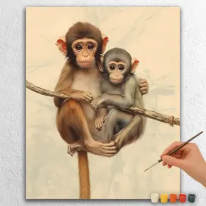 Baby Monkey with Mother