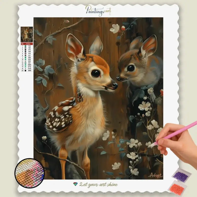 Baby_Animals_Easter_2243_base-diamond-painting-paintingscart Cute baby Deer