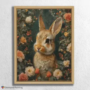 Cute Bunny and Flowers