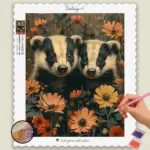 Badgers in Flowers