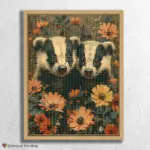 Badgers in Flowers