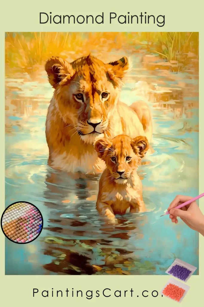 Baby Lion with Mother 1 Baby Lion with Mother