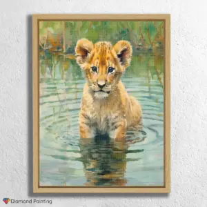 Baby Lion in Water
