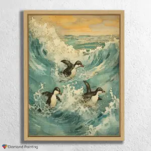 Penguin Surfing on Waves