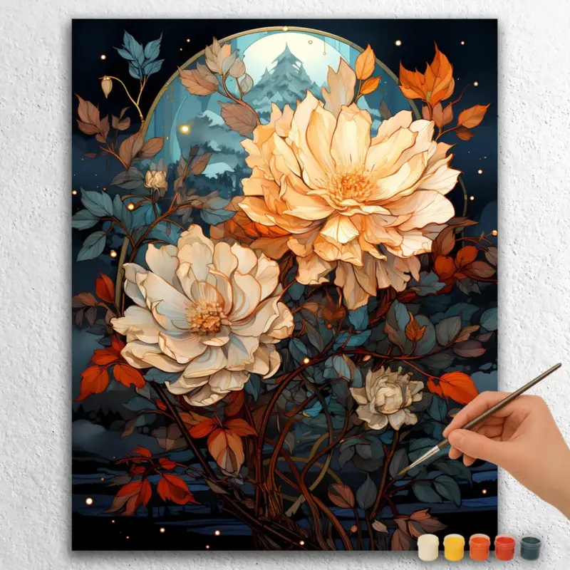 Boho-Christmas-6485 Boho Flowers and Moon