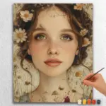 Pretty Girl and Flowers