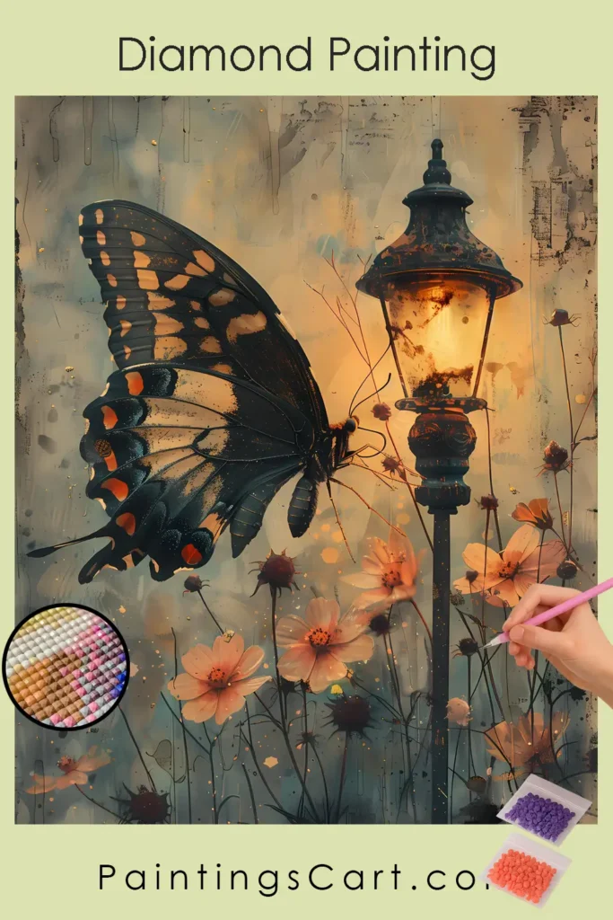 Butterfly near a light