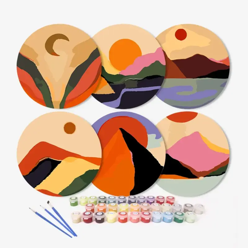 The Mountains Minimalist Placemats - Paint by Numbers