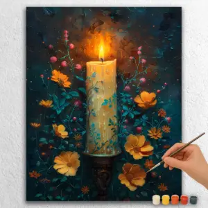 Candle and Flowers