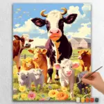 Cartoon-Style-Farm-12656 Cows in Farm