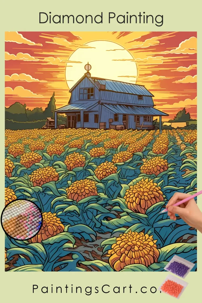 Flower Field and House