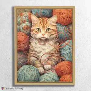 Amazing Cat with Yarn Balls