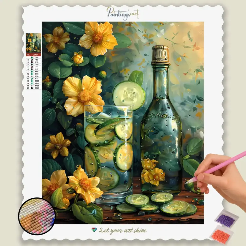 Cucumber and Flowers