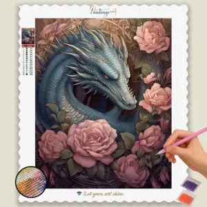 Dragon and Pink Flowers