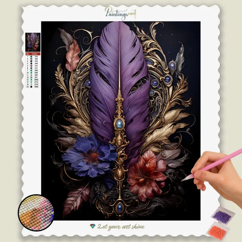 Feather in Deep Purple Color