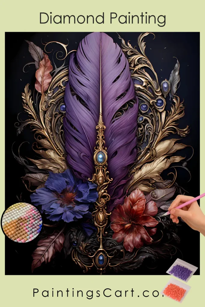 Feather in Deep Purple Color