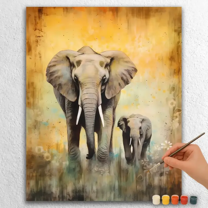 Baby Elephant with Mother