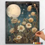 Enchanted Moon and White Flowers
