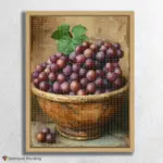 Deep Purple Grapes in a Bowl