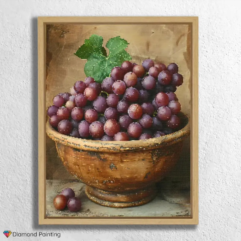 Deep Purple Grapes in a Bowl