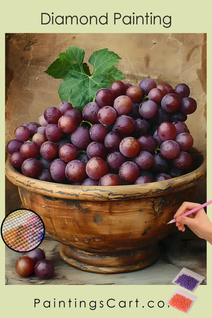 Deep Purple Grapes in a Bowl