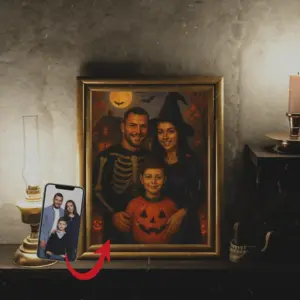 Halloween Customizable painting spooky family portrait (2)