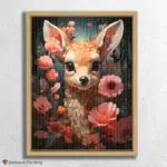 Cute Deer and Flowers