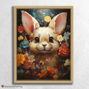 Cute Bunny in Flowers