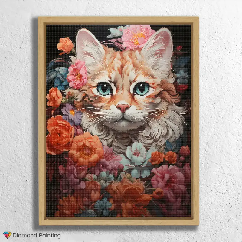 Flowers and Cat